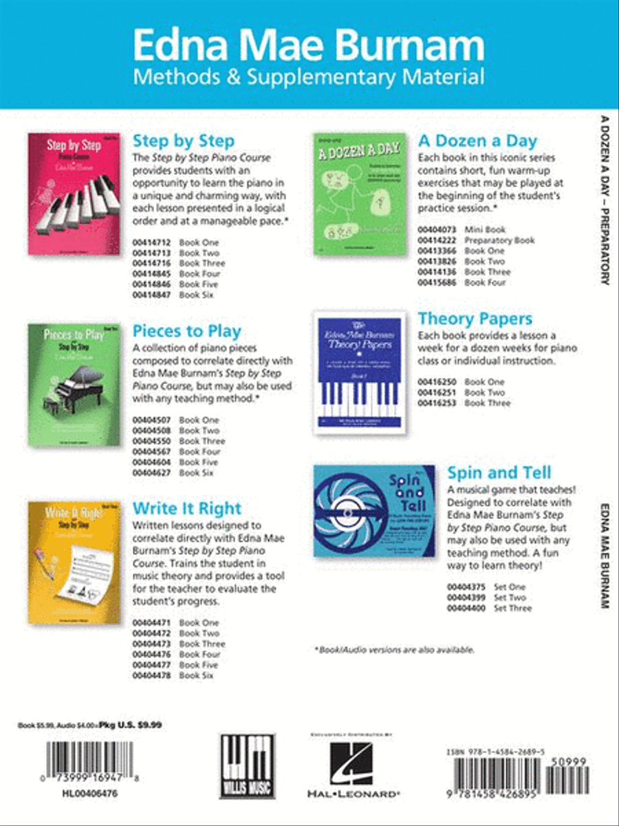A Dozen a Day Preparatory Book – Book/Audio Piano Method scores gallery preview page 7