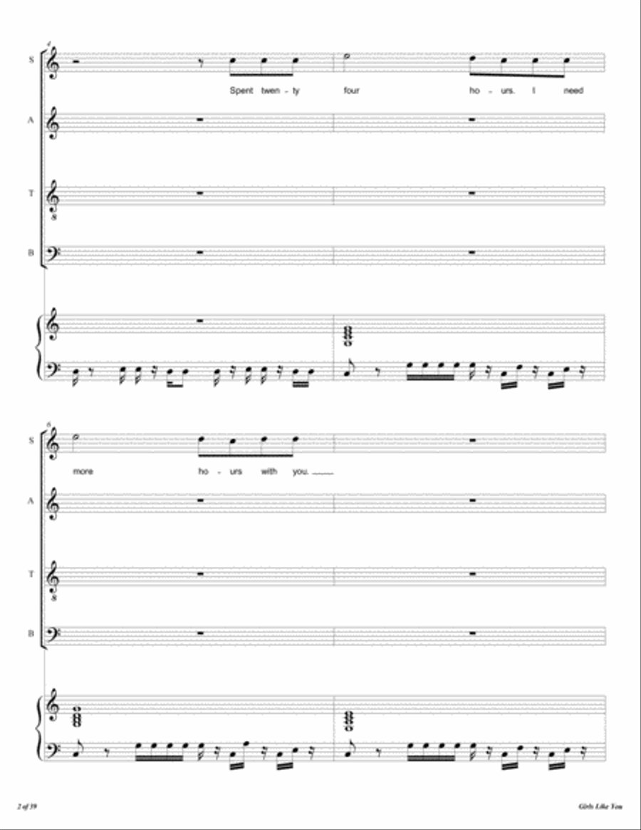 Girls Like You 4-Part scores gallery preview page 3