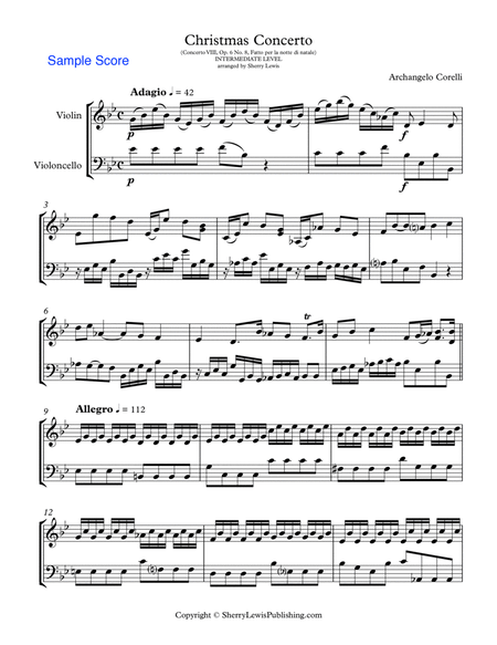 CHRISTMAS CONCERTO, ADAGIO AND ALLEGRO, Concerto VIII Op. 6 No. 8, Fatto per la notte di natale, by image number null