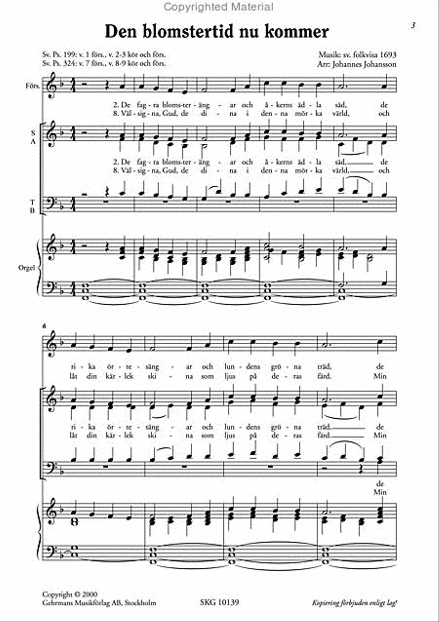 Den blomstertid nu kommer 4-Part scores gallery preview page 2