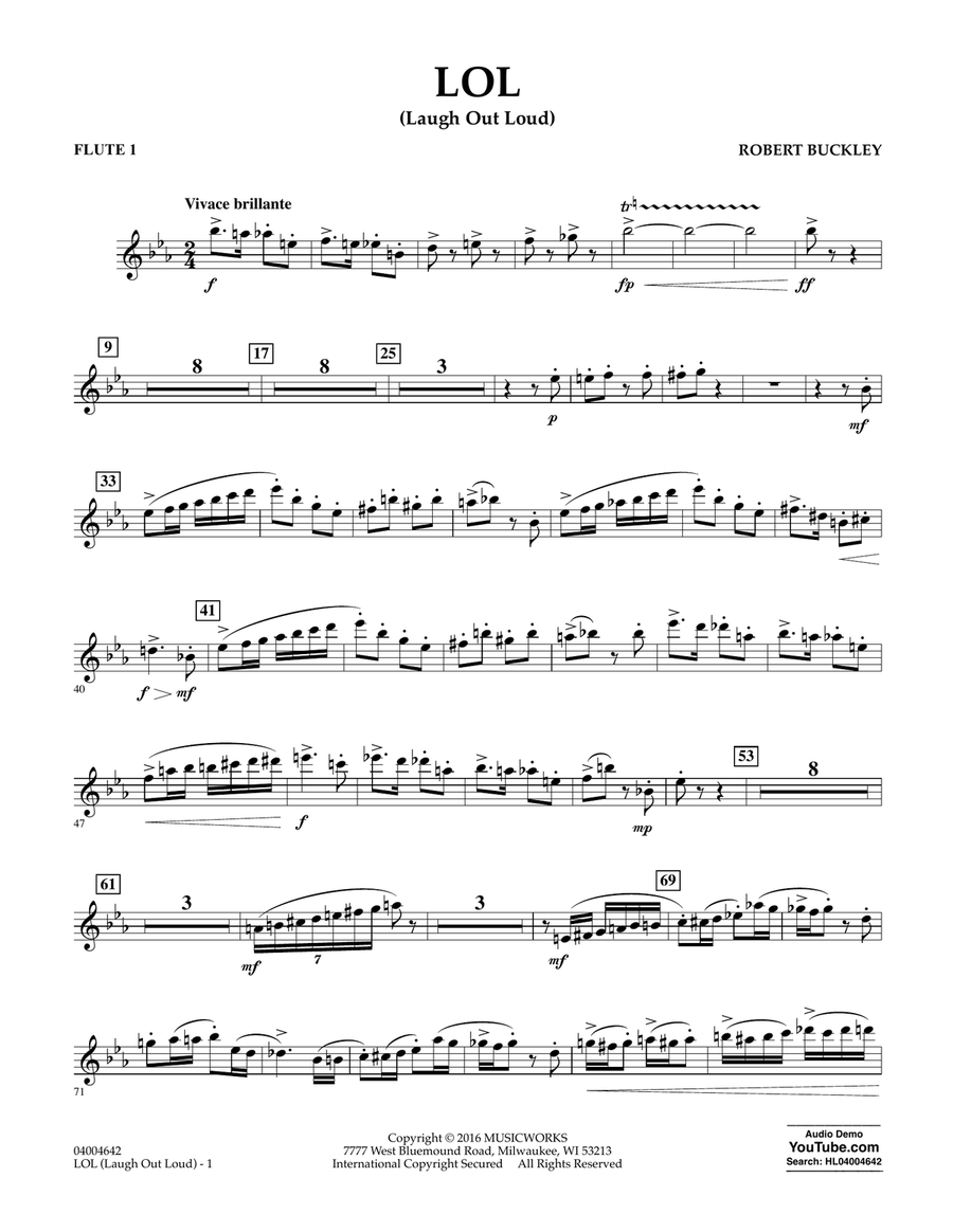 LOL (Laugh Out Loud) - Flute 1 Concert Band scores gallery preview page 1