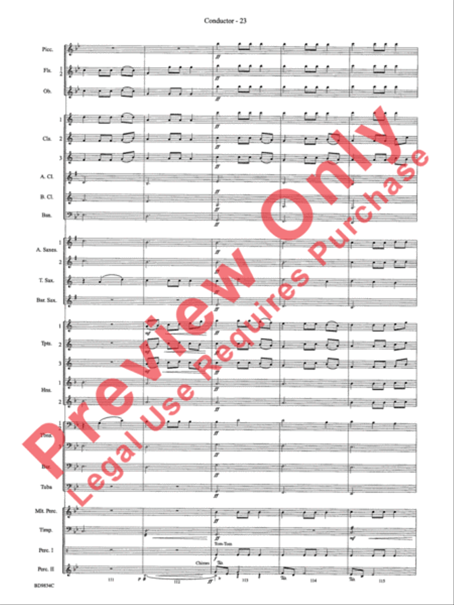 Fantasia for Christmas (based on The Ukrainian Bell Carol) Concert Band scores gallery preview page 26