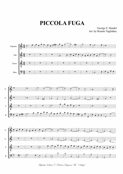 LITTLE FUGUE - Handel - Arr. for SATB Choir in vocalization image number null
