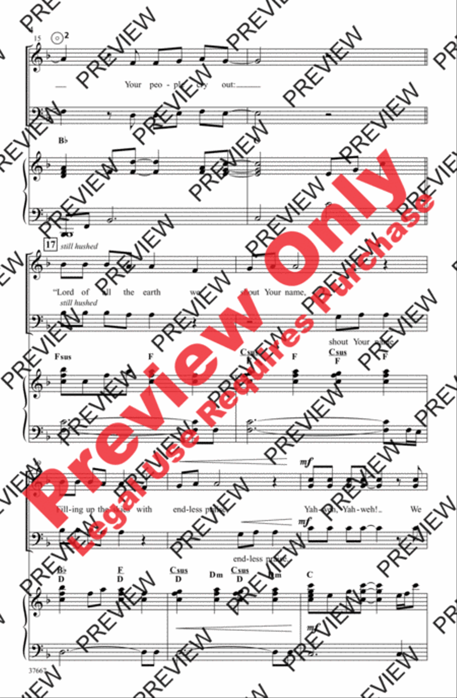 At Your Name (Yahweh, Yahweh) 4-Part scores gallery preview page 4