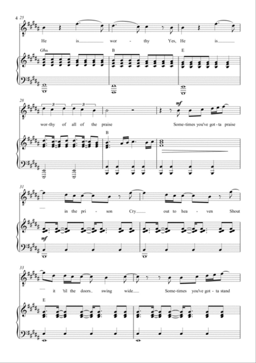 Praise You Anywhere Piano, Vocal, Guitar scores gallery preview page 4