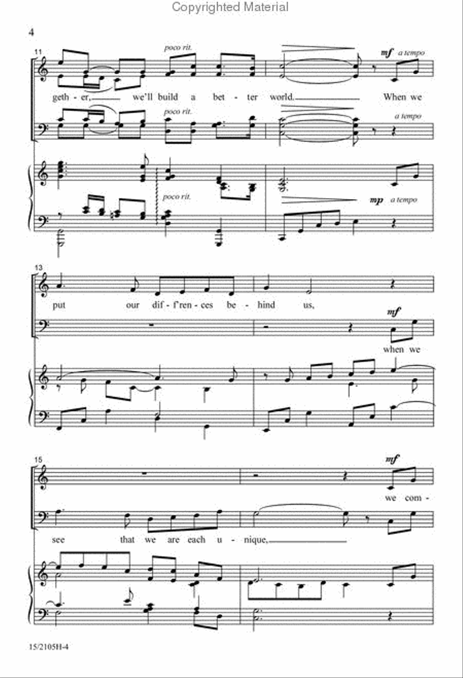 With One Song 4-Part scores gallery preview page 4