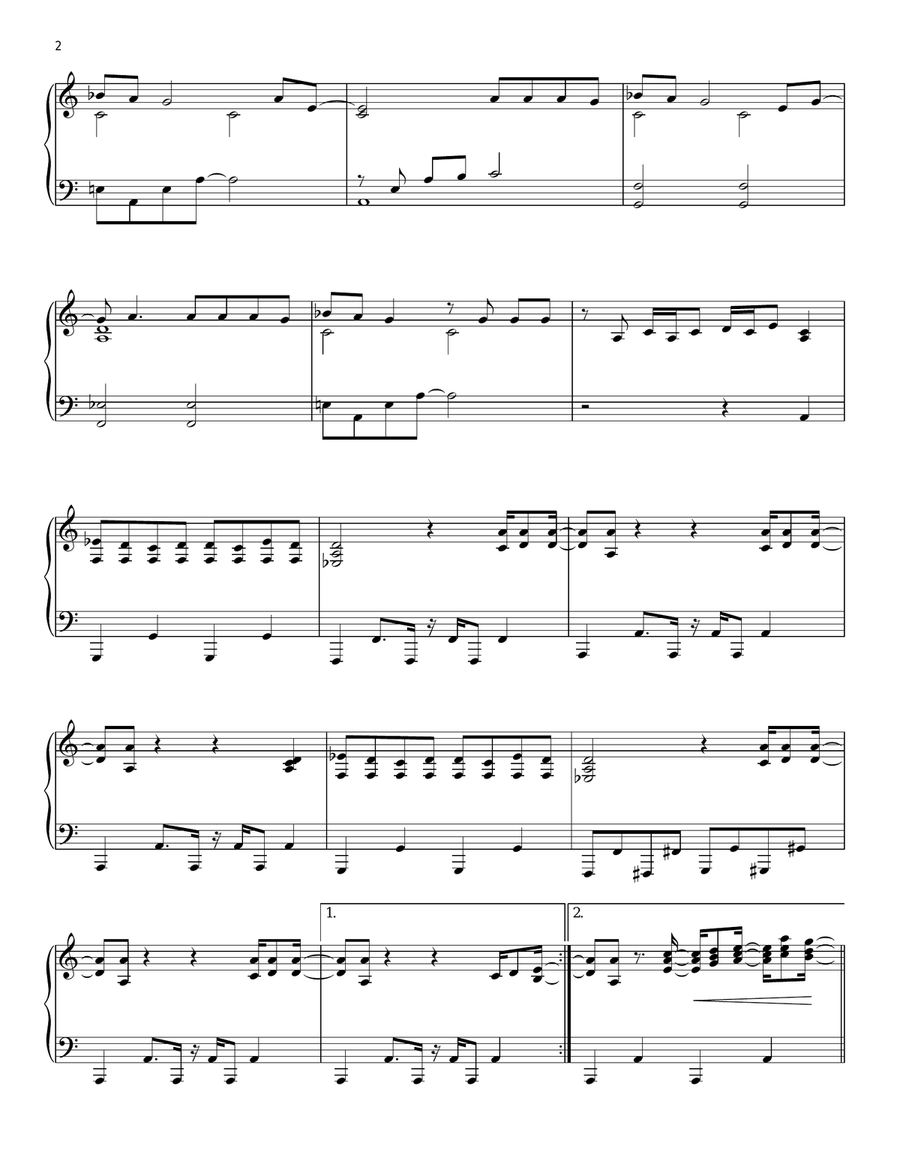 Can't Feel My Face Piano Solo scores gallery preview page 2