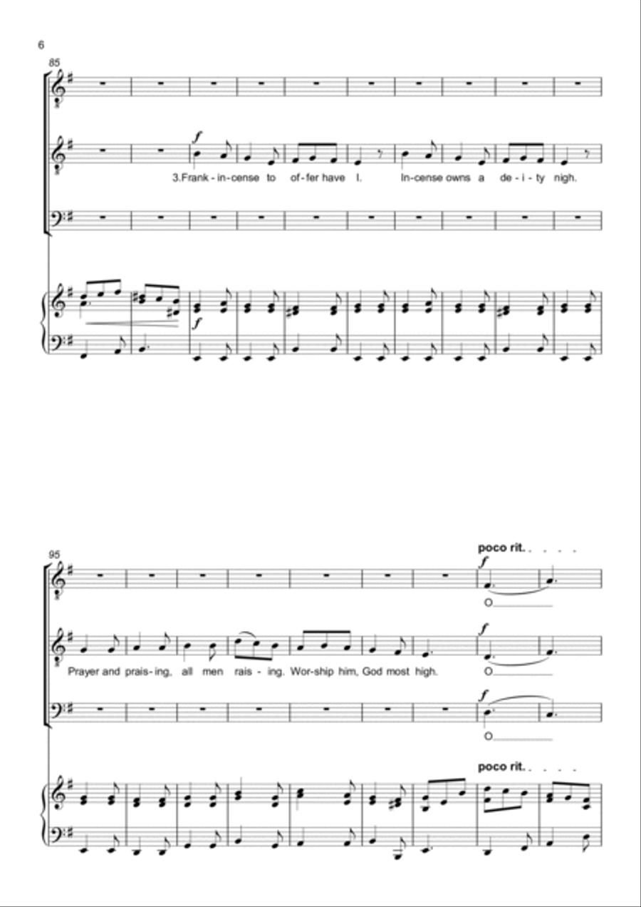 We Three Kings of Orient are - Three part choir (TTB) - Lower Voices TTB scores gallery preview page 6