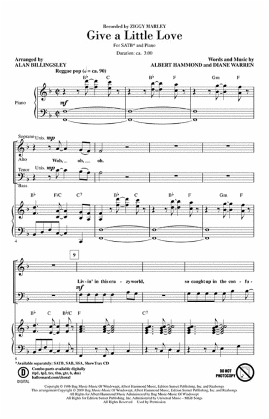Give a Little Love 4-Part scores gallery preview page 2