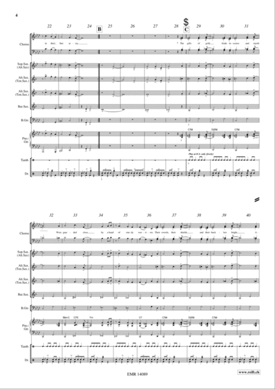 King's Blues March Saxophone Quartet scores gallery preview page 5