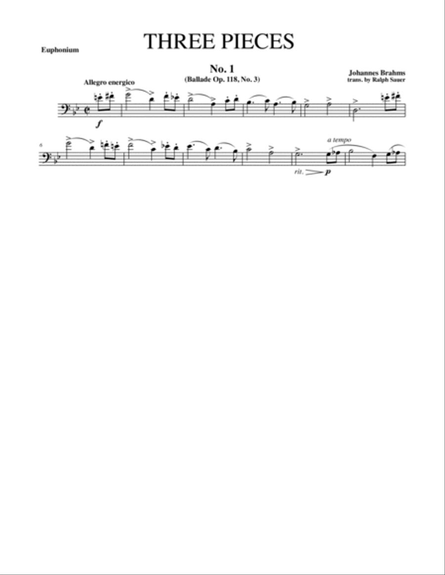 Three Pieces for Euphonium & Piano