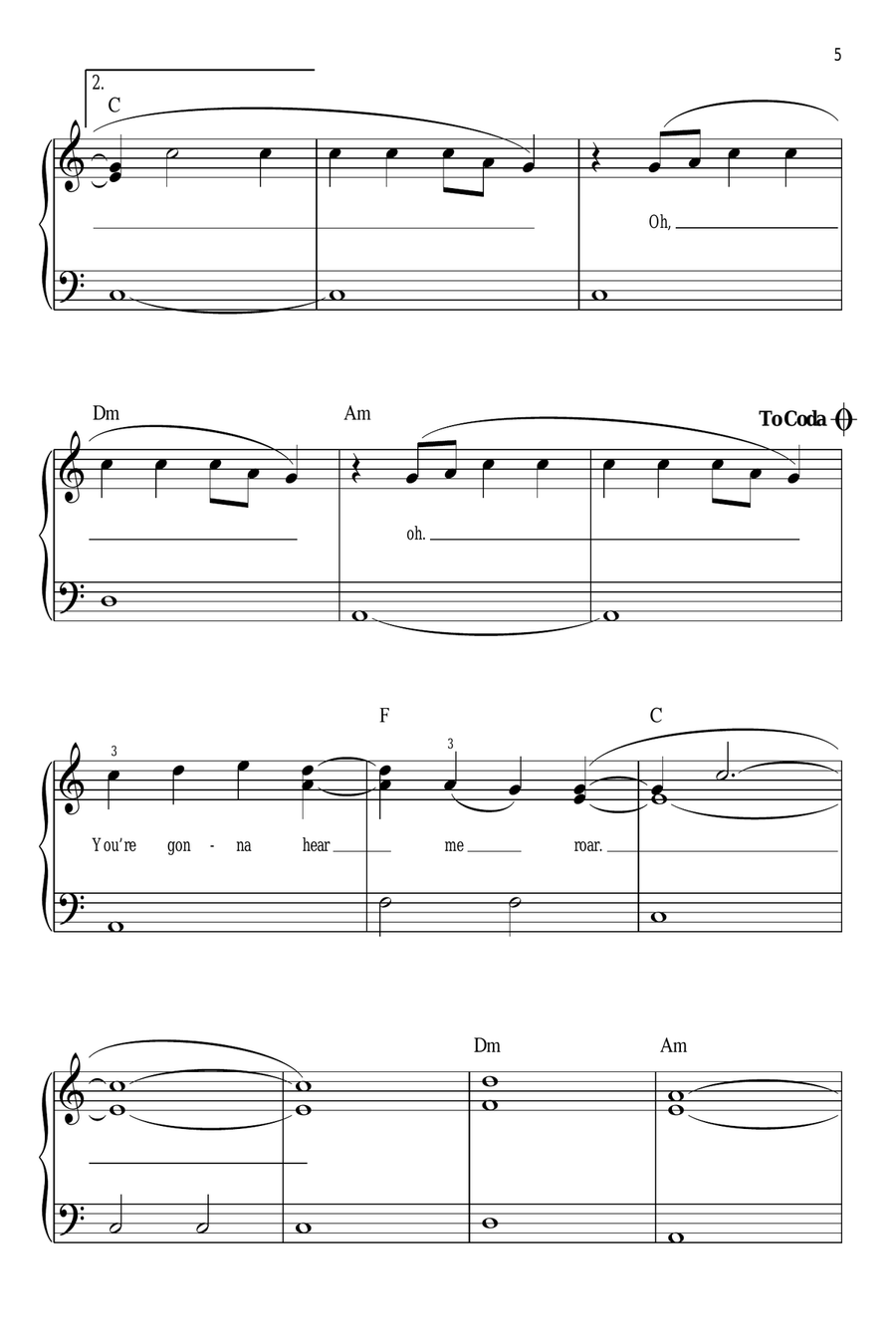 Roar Easy Piano scores gallery preview page 5