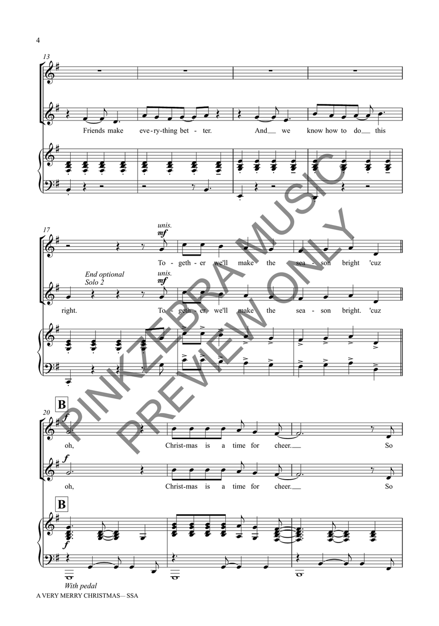 A Very Merry Christmas (SSA) SSA scores gallery preview page 5