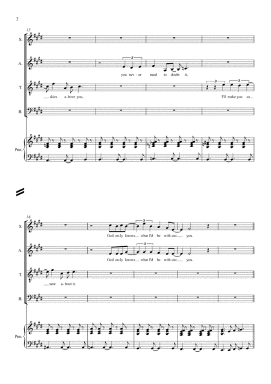 God Only Knows God Only Knows 4-Part scores gallery preview page 2