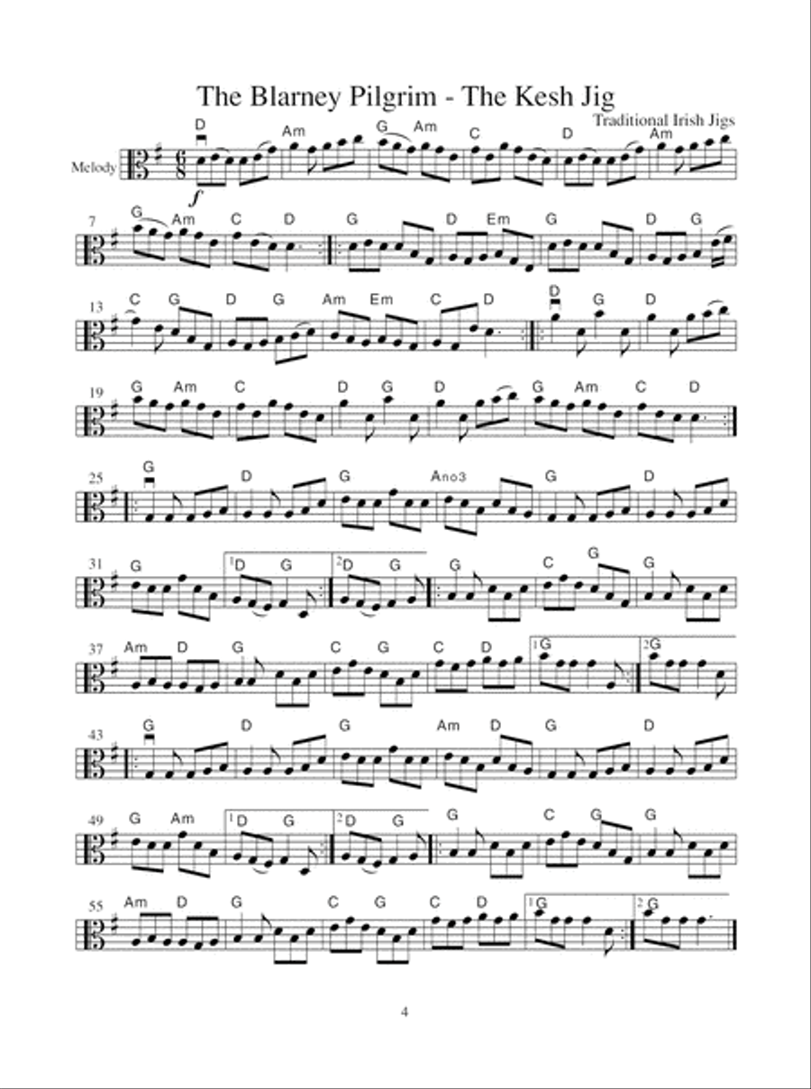 Celtic Fiddle Tunes for Solo and Ensemble - Viola, Violin 3 & Ensemble Score Violin scores gallery preview page 5