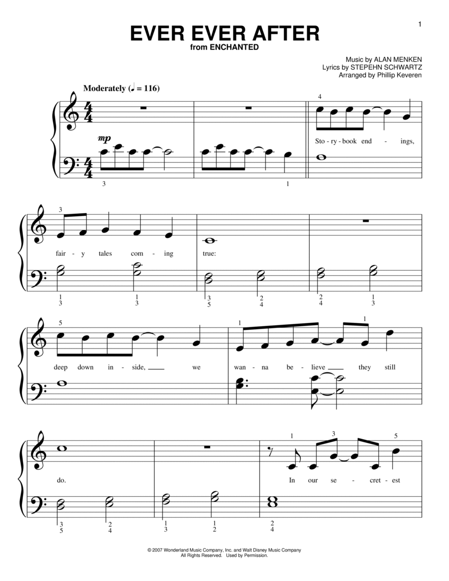 Ever Ever After (arr. Phillip Keveren) Easy Piano scores gallery preview page 1