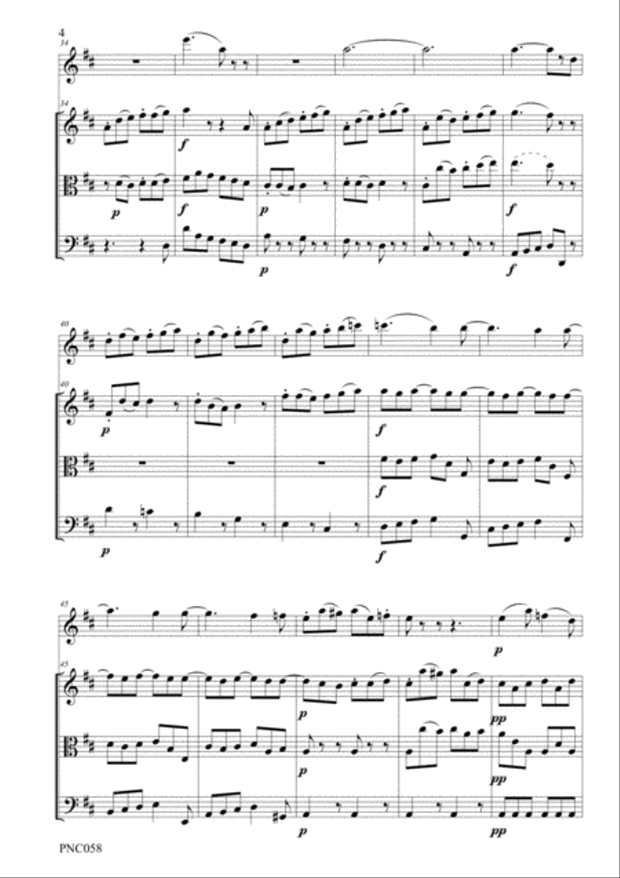 HAYDN QUARTETTO 1 IN D MAJOR Hob II: D9 for flute, violin, viola & cello Small Ensemble scores gallery preview page 5