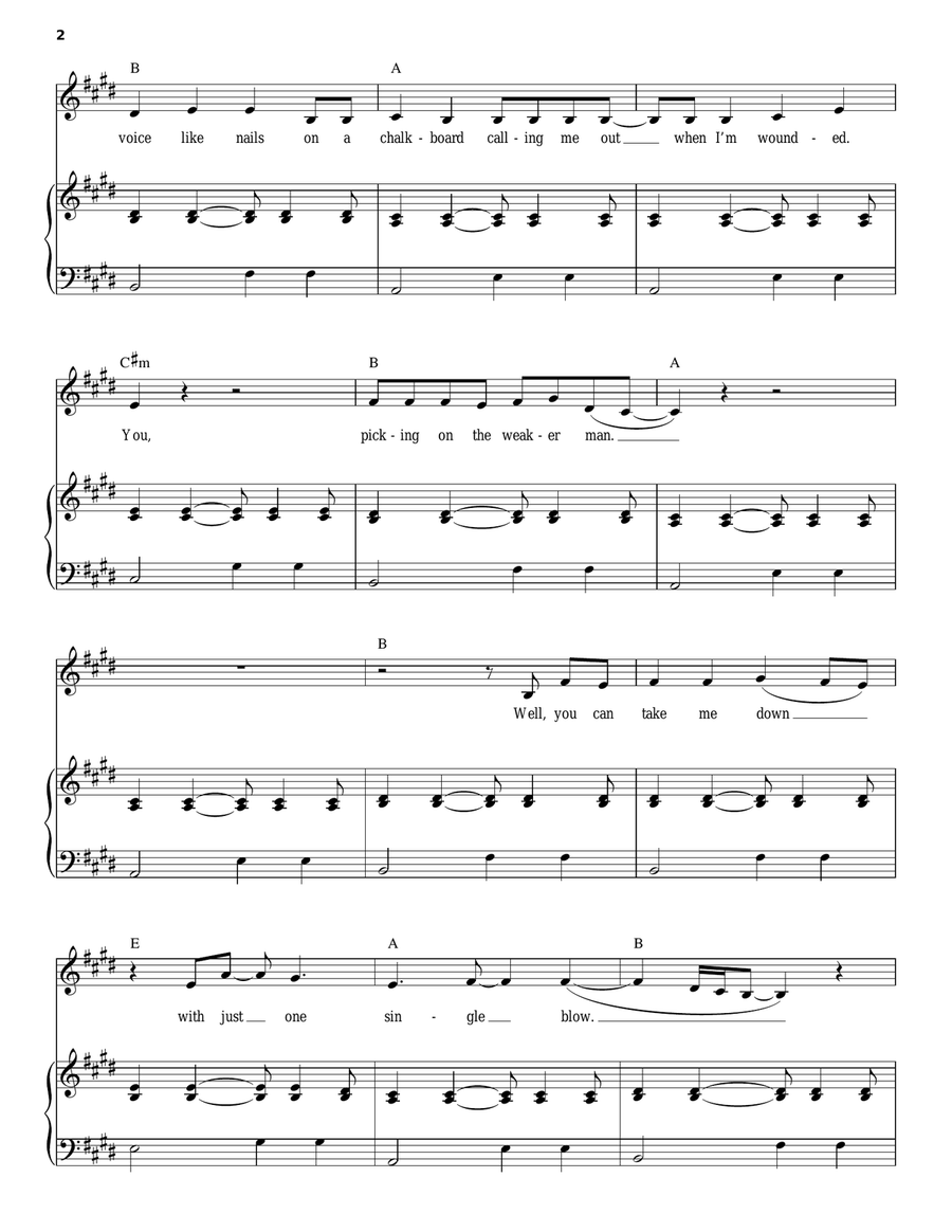 Mean Piano, Vocal scores gallery preview page 2