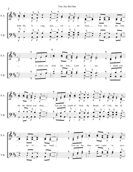 You Are the One - SATB shape notes