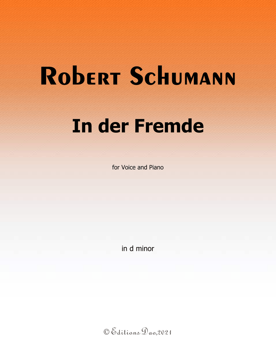 In der Fremde, by Schumann, Op.39 No.1, in d minor Piano, Vocal scores gallery preview page 1