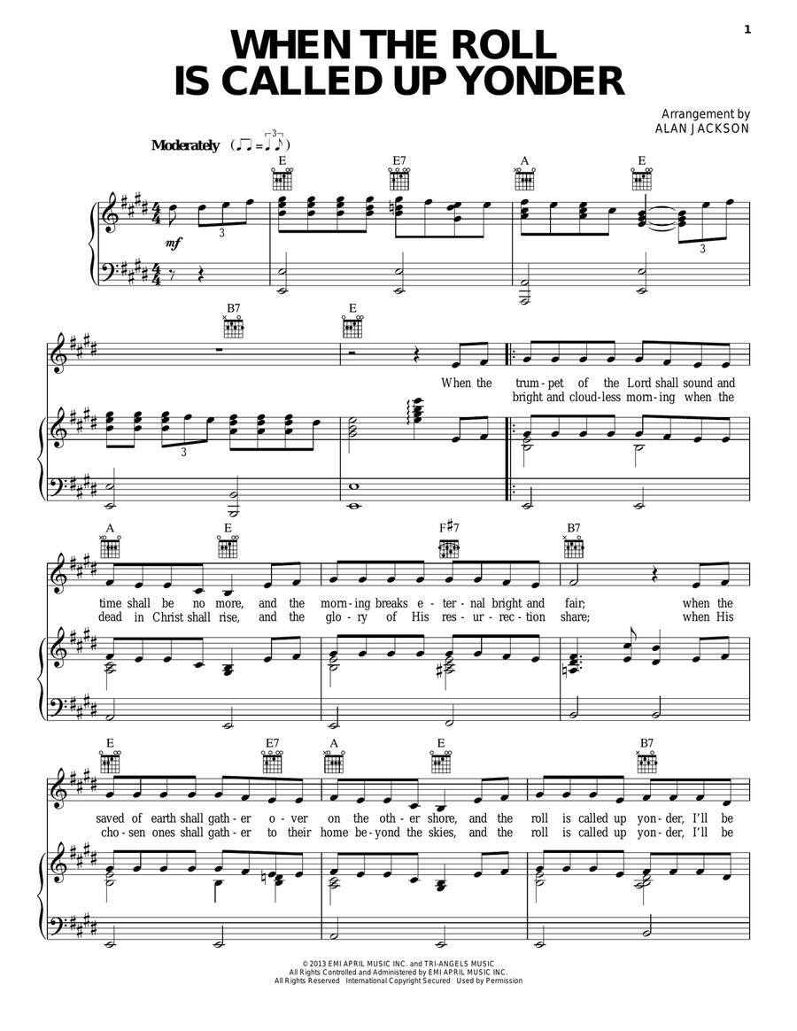 When The Roll Is Called Up Yonder Guitar scores gallery preview page 1