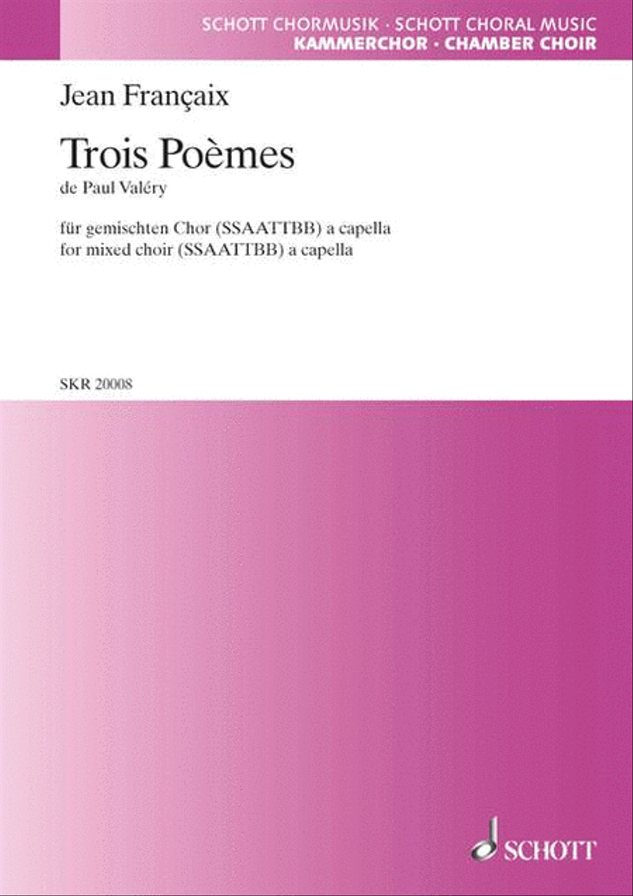 Trois Poèmes de Paul Valéry SSAATTBB scores gallery preview page 1