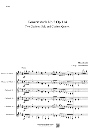 Konzertstuck Opus 114 No.2 for 2 Clarinets and Quartet
