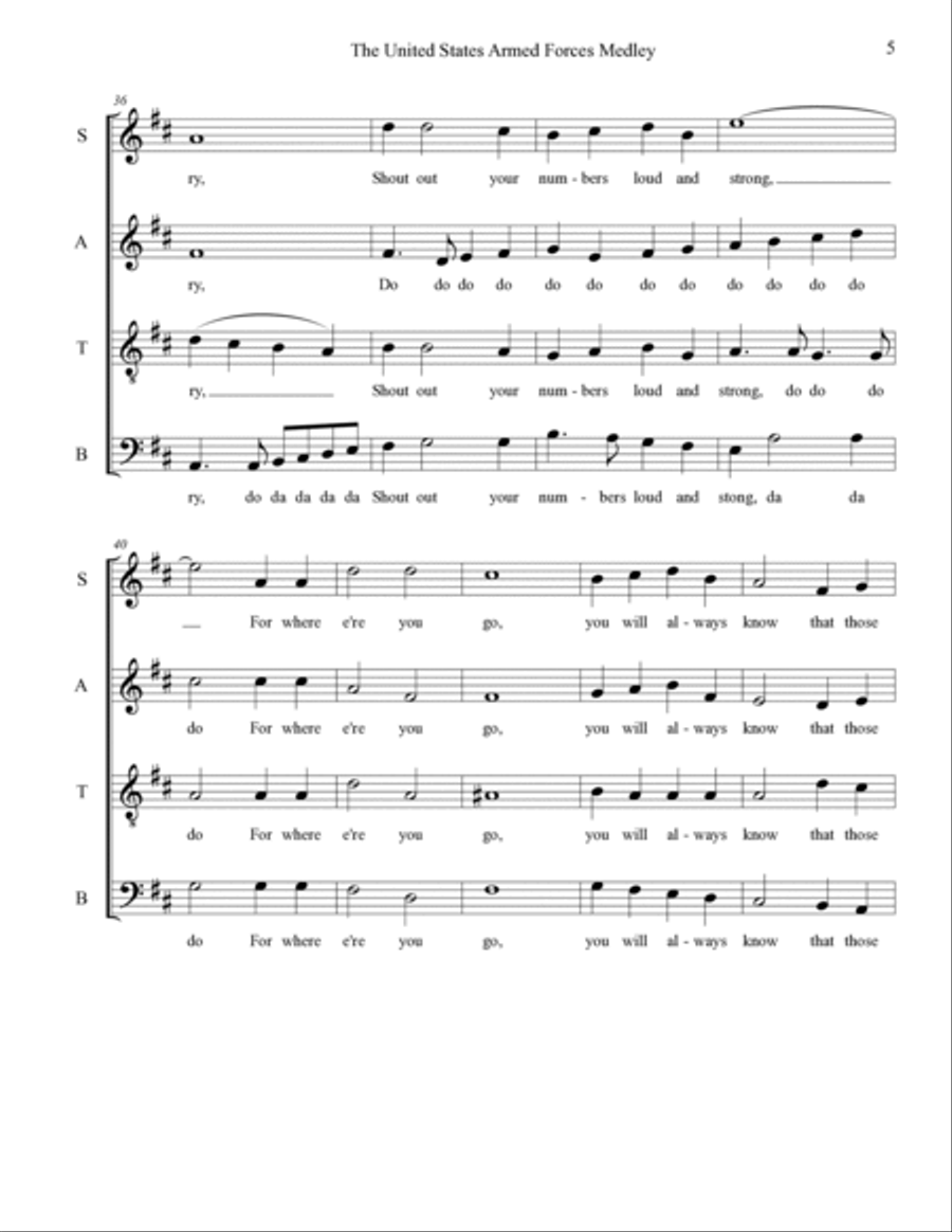 The United States Armed Forces Medley 4-Part scores gallery preview page 5