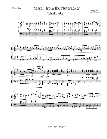 Nutcracker March Piano Solo Intermediate image number null