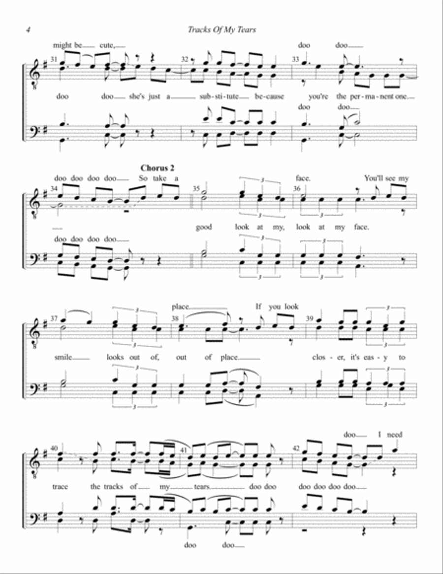 The Tracks Of My Tears TTBB scores gallery preview page 4