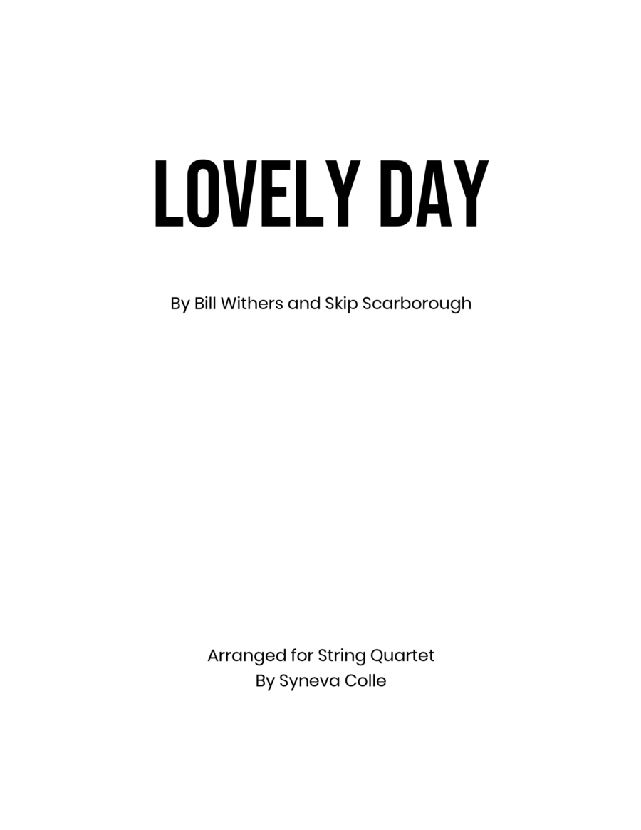 Lovely Day String Quartet scores gallery preview page 1
