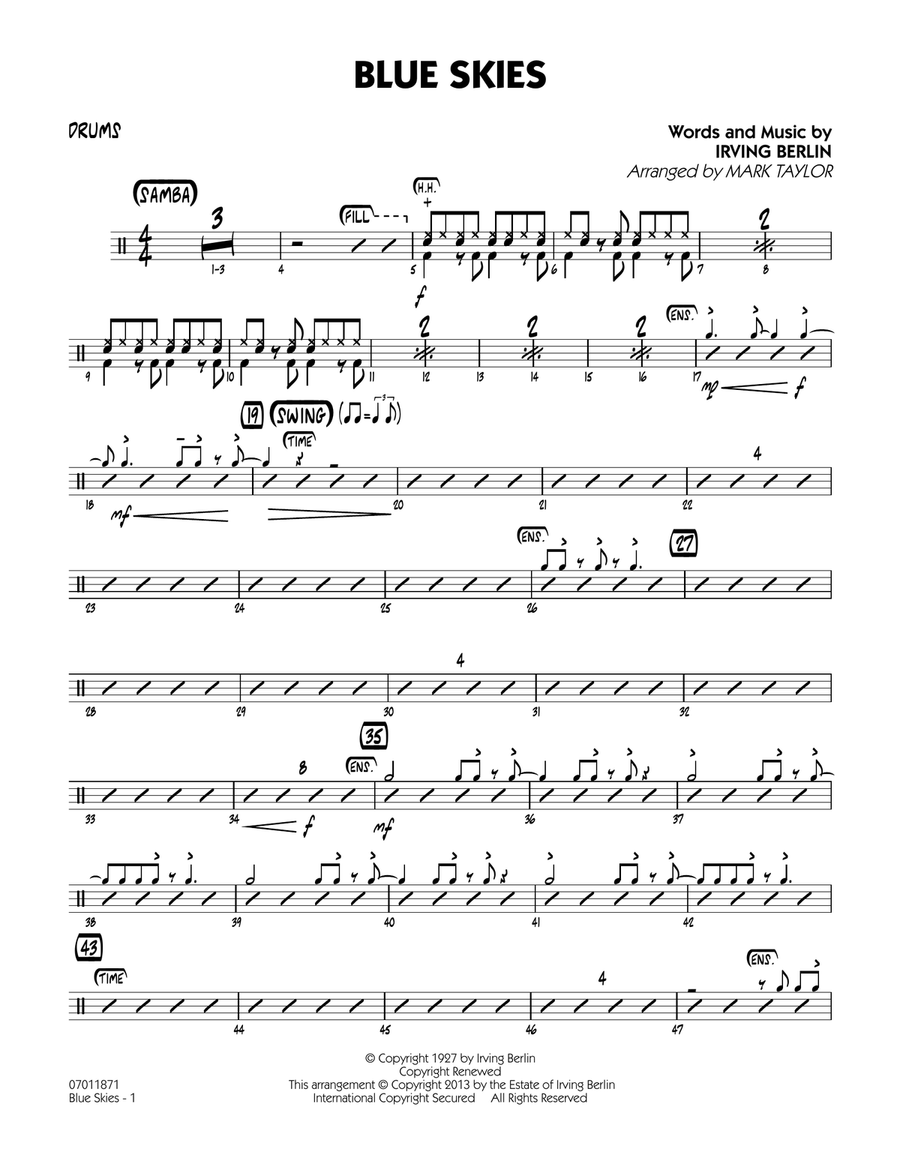 Blue Skies - Drums