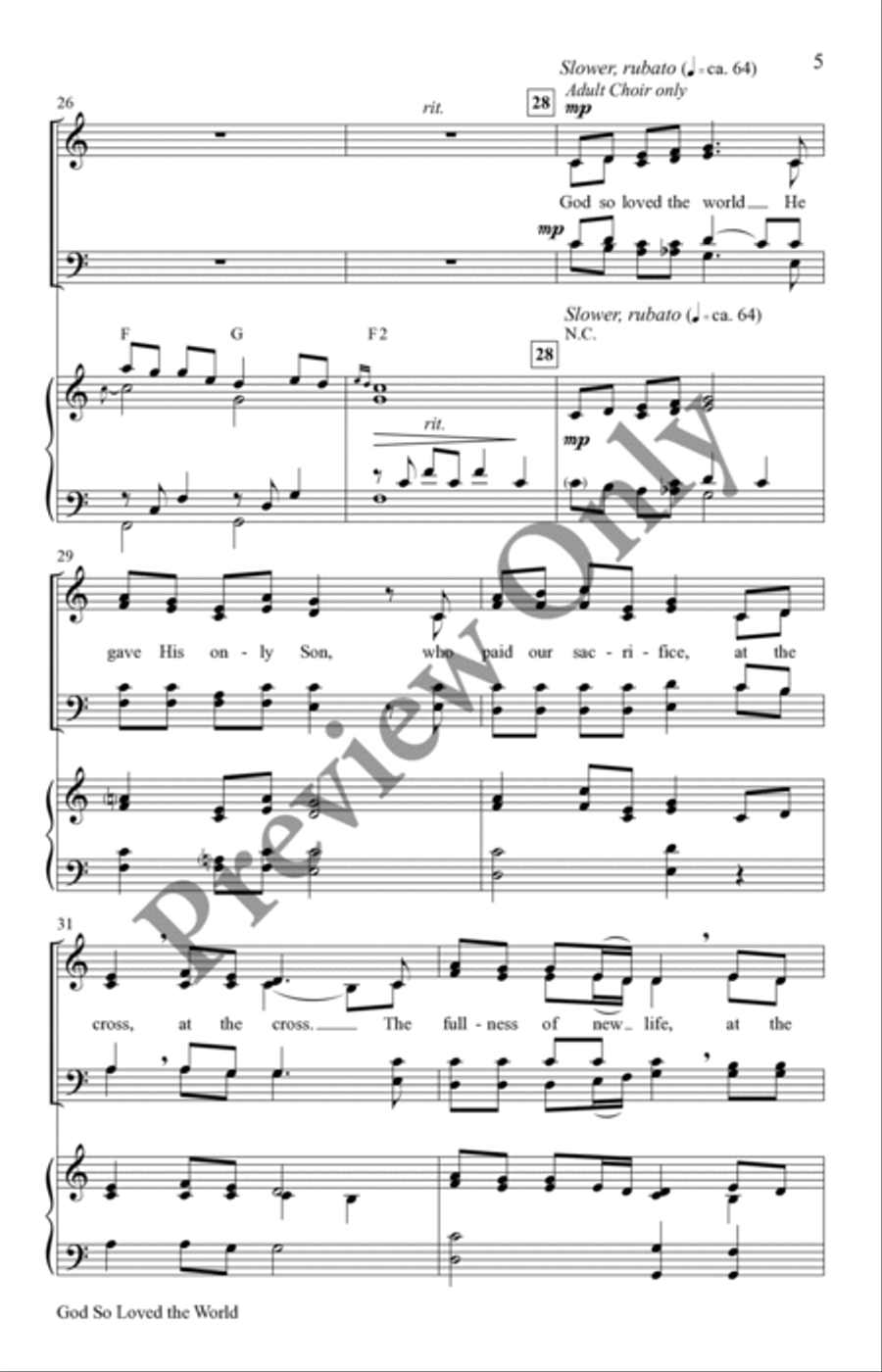 God So Loved the World 4-Part scores gallery preview page 5