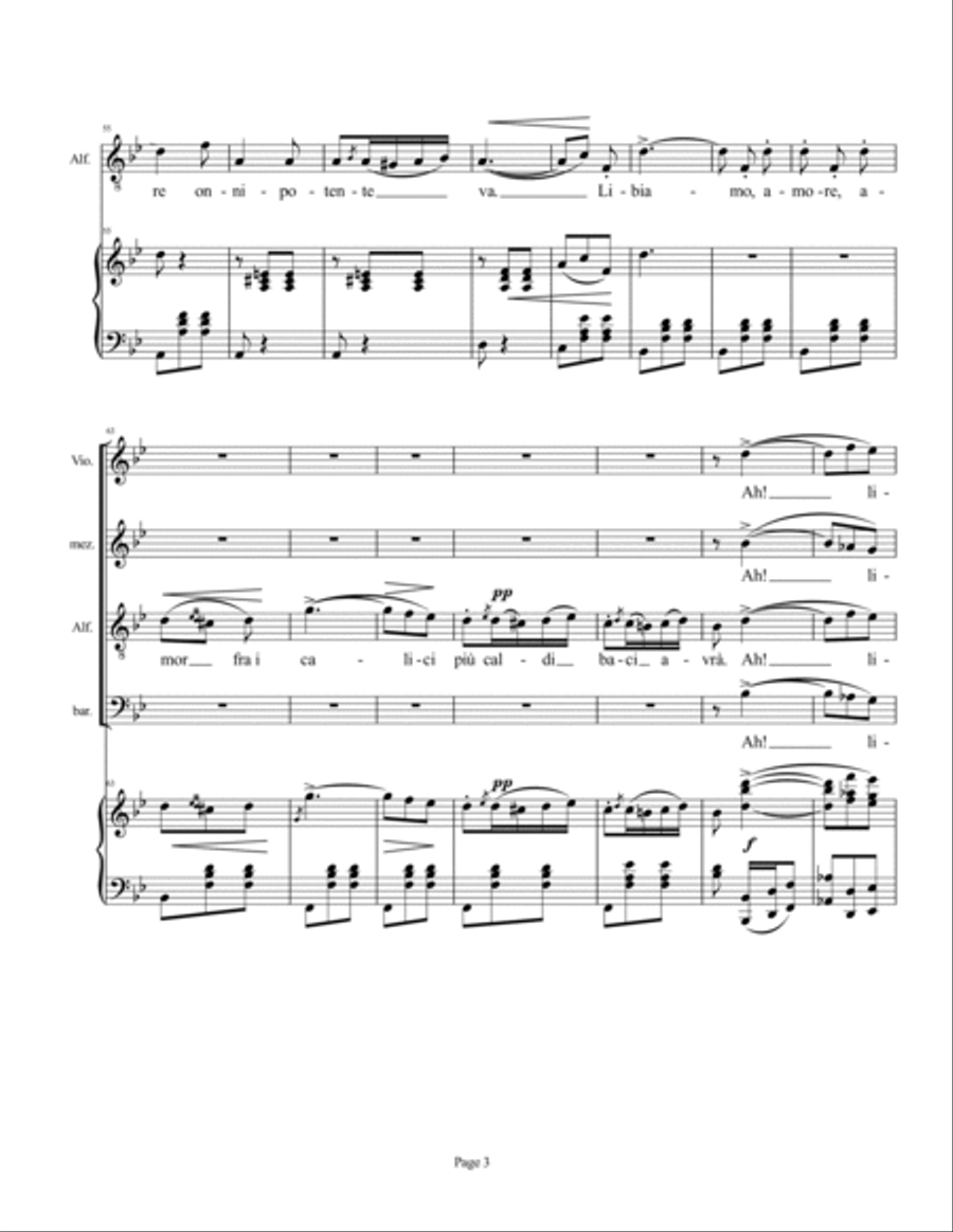Libiamo ne' lieti calici, Brindisi (SATB) - La traviata 4-Part scores gallery preview page 3