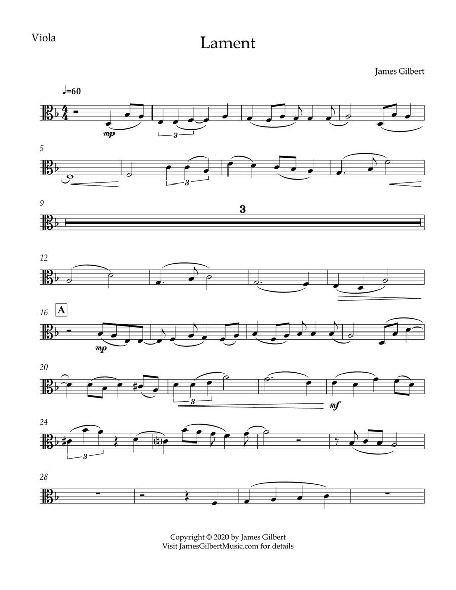 Lament Lament String Quartet scores gallery preview page 2