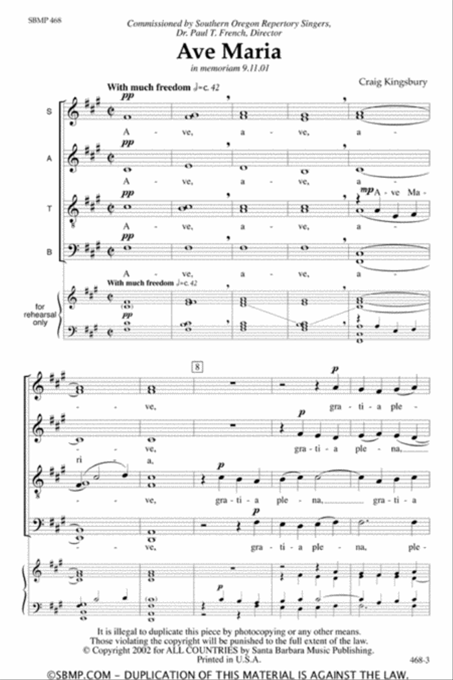 Ave Maria - SATB Octavo Ave Maria - SATB Octavo 4-Part scores gallery preview page 2