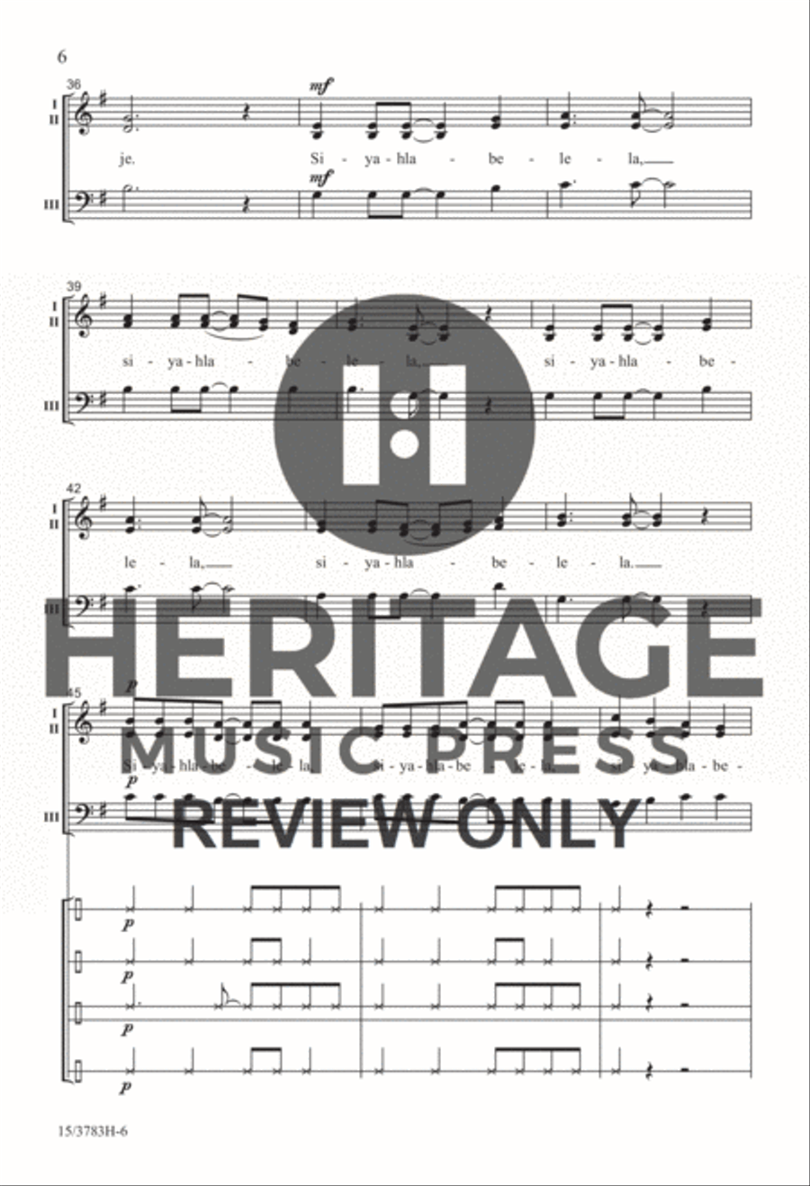 Siyahlabelela! Siyahlabelela! 3-Part scores gallery preview page 5