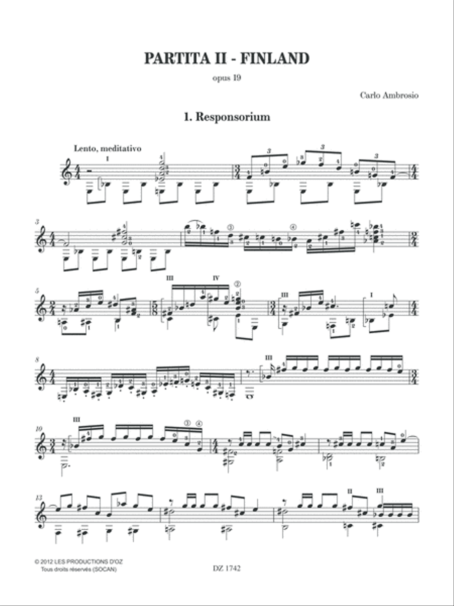 Partita II - Finland, opus 19 Classical Guitar scores gallery preview page 2