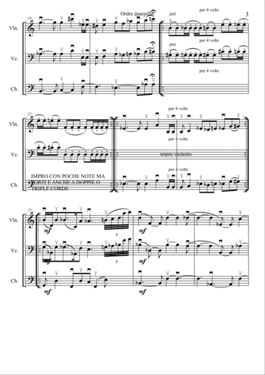 Sequence de Répétitions en Ordre éparpillé String Trio scores gallery preview page 3