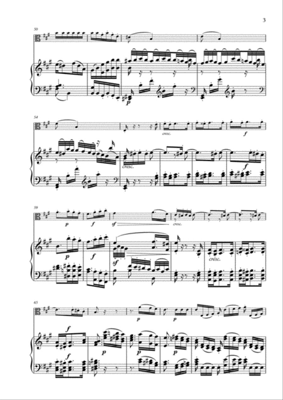 Beethoven - Larghetto for Viola and Piano Piano scores gallery preview page 3