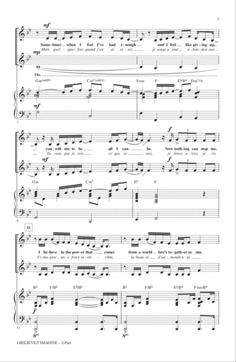 I Believe / J'Imagine 2-Part scores gallery preview page 2