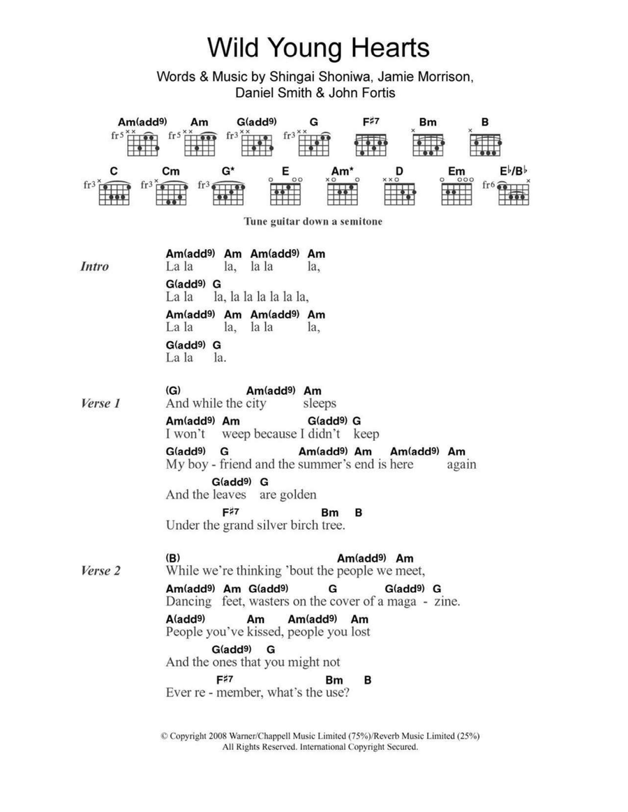 Wild Young Hearts Acoustic Guitar scores gallery preview page 1