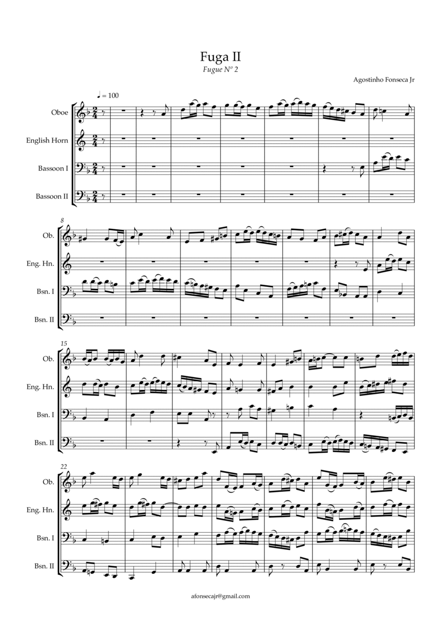 Fugue Nº2 - Double Reed Ensemble Woodwind Ensemble scores gallery preview page 1
