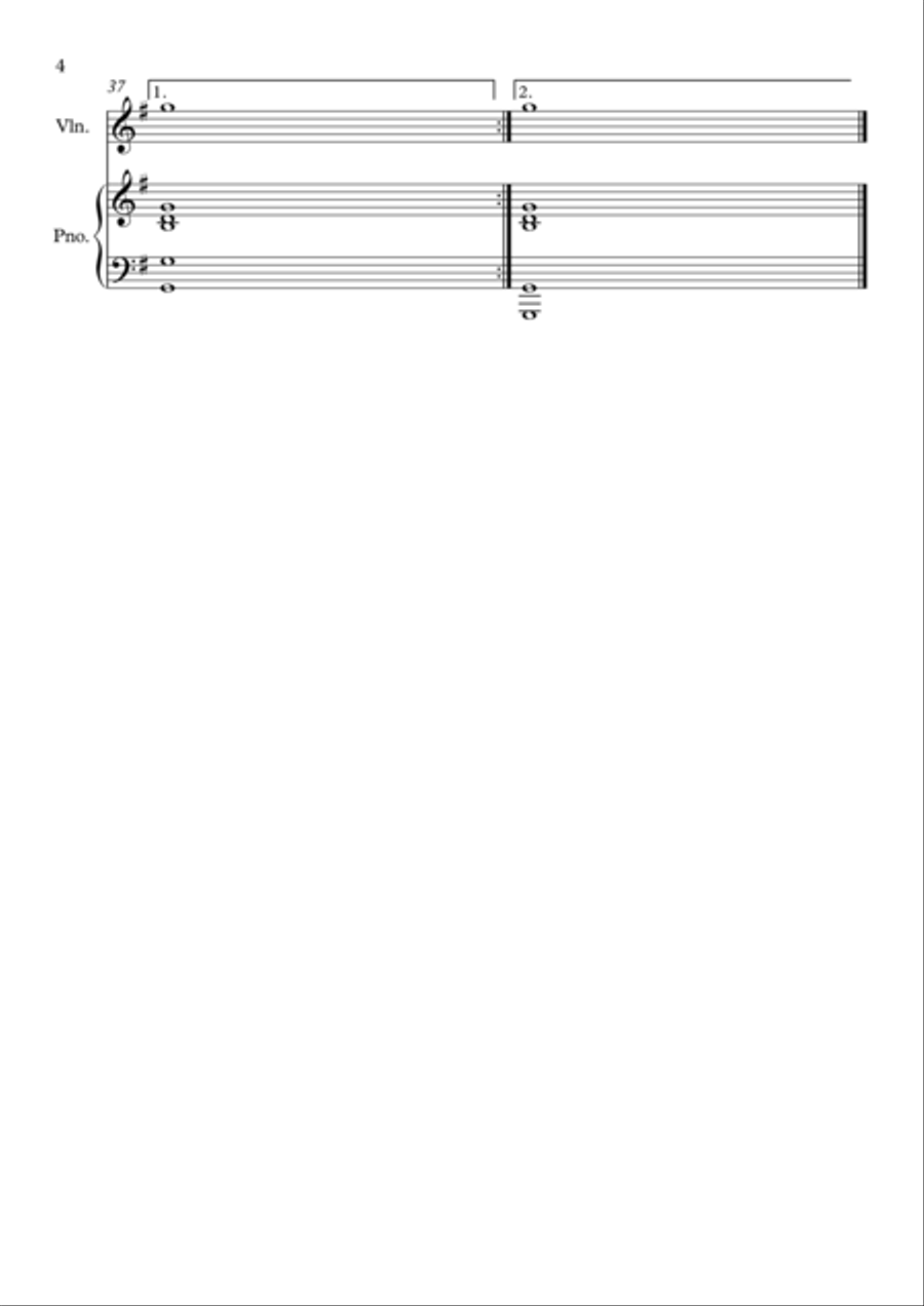 Aria on the G String Bach Violin (Flute) & Piano Small Ensemble scores gallery preview page 4