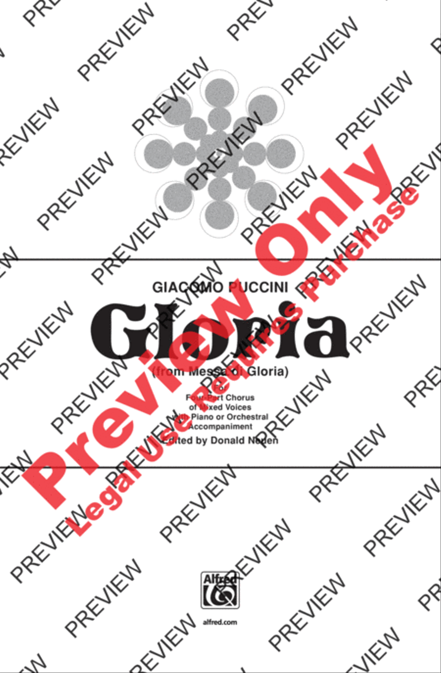 Gloria (from Messa di Gloria) 4-Part scores gallery preview page 2