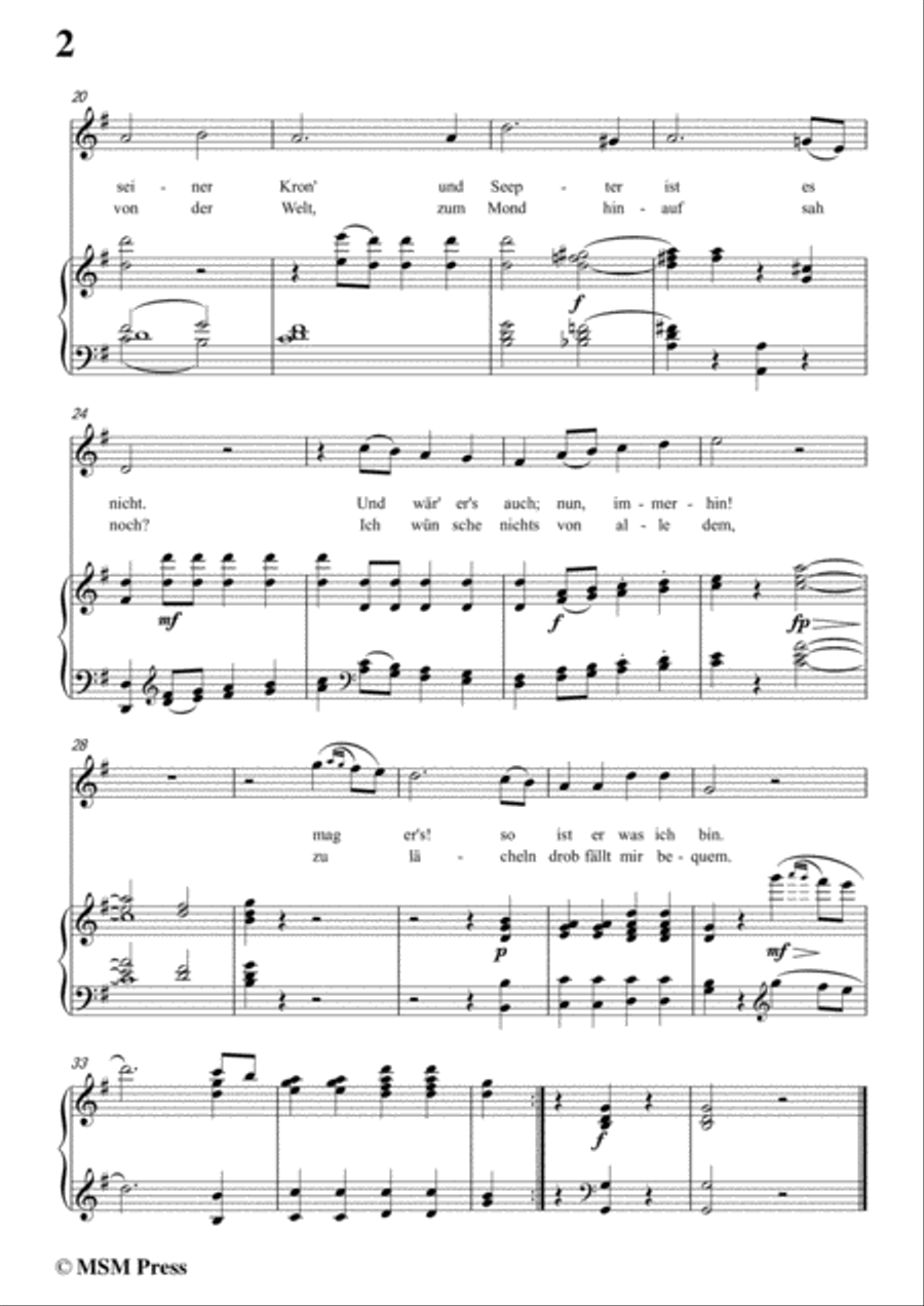 Schubert-Zufriedenheit(Contentment),D.501,in G Major,for Voice&Piano Voice scores gallery preview page 4
