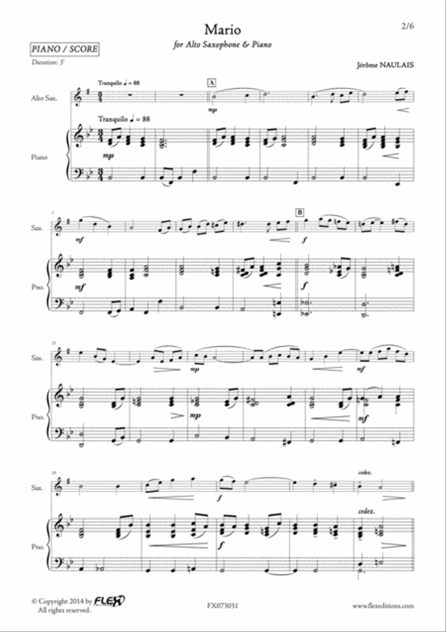 Mario Mario Alto Saxophone scores gallery preview page 2