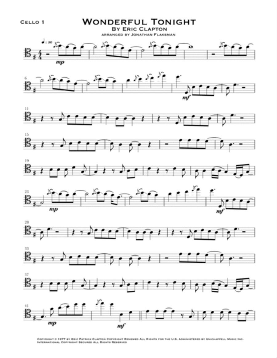 Wonderful Tonight String Duet scores gallery preview page 4