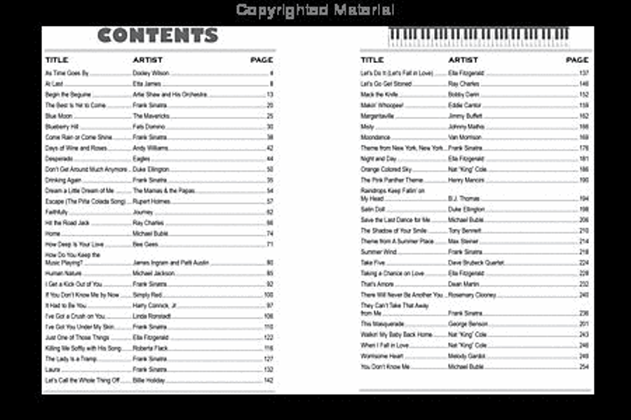 Cocktail Lounge Piano, Vocal, Guitar scores gallery preview page 2