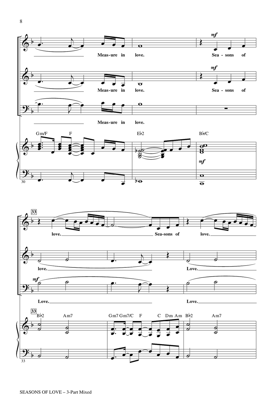 Seasons Of Love (from Rent) (arr. Mac Huff) 3-Part scores gallery preview page 6